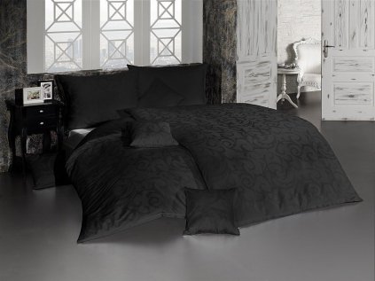 Damaškové posteľné návliečky Lolita čierna