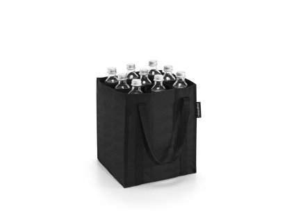 Nákupná taška na fľaše BOTTLEBAG black z vodeodolného polyesteru 24x28x24 cm v čiernej farbe, Reisenthel