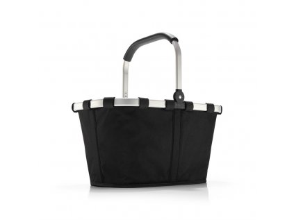 Nákupný košík CARRYBAG black z polyesteru a hliníku 48x29x28 cm v čiernej farbe, Reisenthel