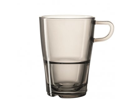 Pohár na latte macciato SENSO 350 ml P:12 cm V:12 cm zo skla v čírej šedej farbe, Leonardo