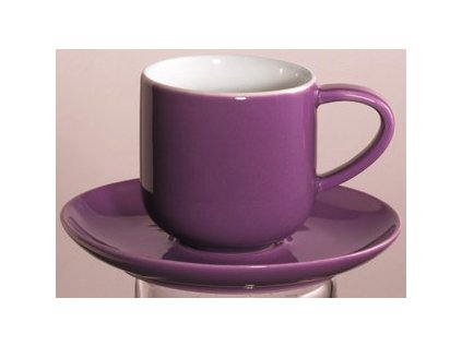 Šálka na espreso s podšálkou SET/2ks v darčekovom balení 80 ml z porcelánu v bielo fialovej farbe, ASA Selection