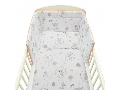 3-dielne posteľné obliečky New Baby 90/120 cm Srnka sivo-rúžové