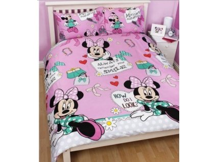 MINNIE MOUSE ´DOUBLE´ - POSTELNÉ OBLIEČKY NA DVOJPOSTEĽ (4741)