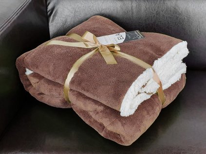 Ovečková deka Ela tmavo hnedá