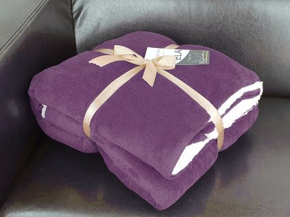 Ovečková deka Ela tmavo fialová