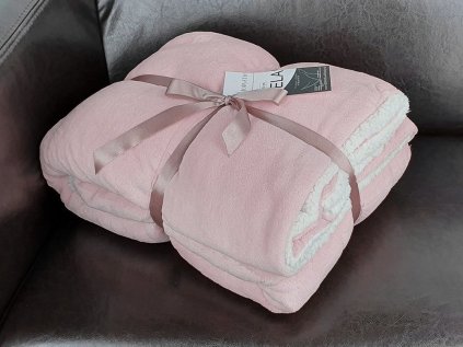 Ovečková deka Ela svetlo ružová