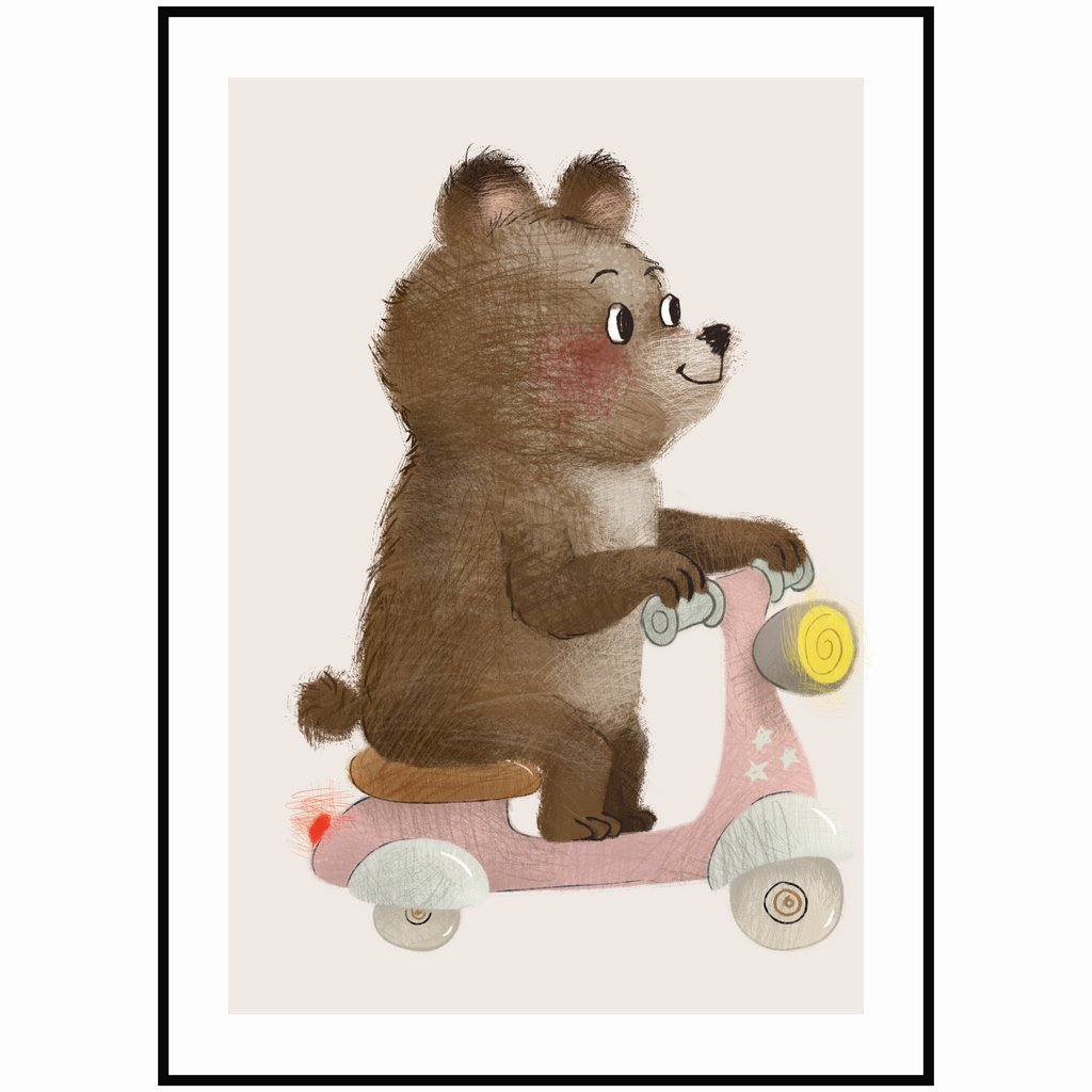 Plakát Medvídek na motorce
