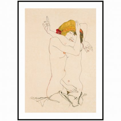 Plakát Egon Schiele - Dvě objímající se ženy