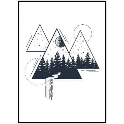 Plakát Trojúhelníky s lesem