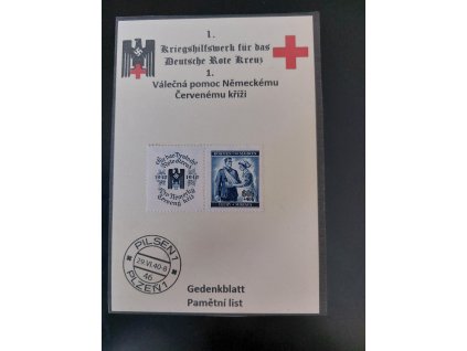 60h - replika pamětní list - Pomoc Německému červenému kříži - kupón/ známka