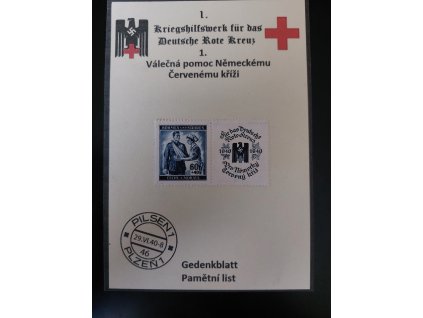 60h - replika pamětní list - Pomoc Německému červenému kříži - známka/kupón