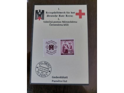 1,20 - replika pamětní list - Pomoc Německému červenému kříži - kupón/ známka