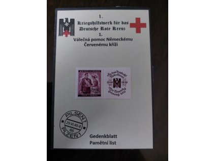 1,20 - replika pamětní list - Pomoc Německému červenému kříži - známka/kupón