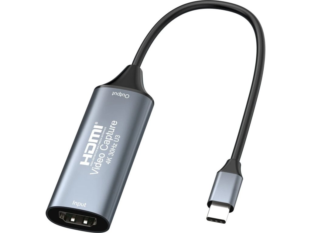 PremiumCord HDMI capture/grabber na nahrávanie video/audio signálu do počítača s konektorom USB3.2 typu C