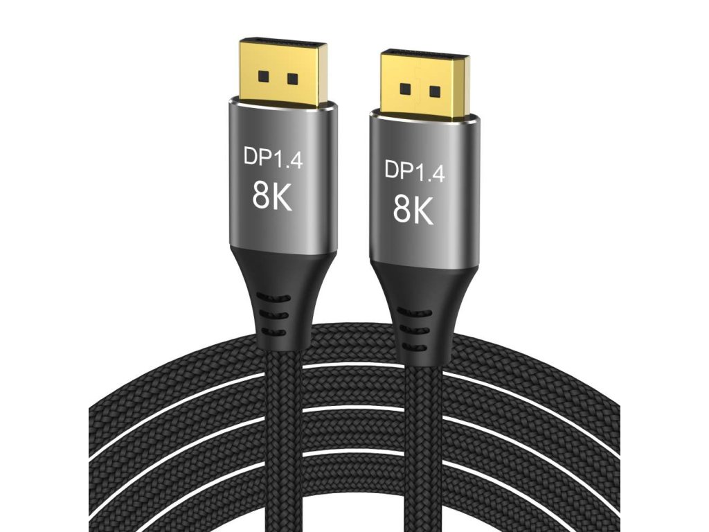 Pripojovací kábel PremiumCord DisplayPort 1.4 32,4 Gbit/s, rozlíšenie 8K, kovové a pozlátené konektory, 9 m