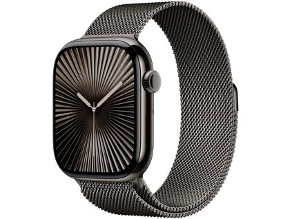 apple watch series 10 gps cellular 42mm slate titanium case with slate milanese loop mx053qc a ien529683