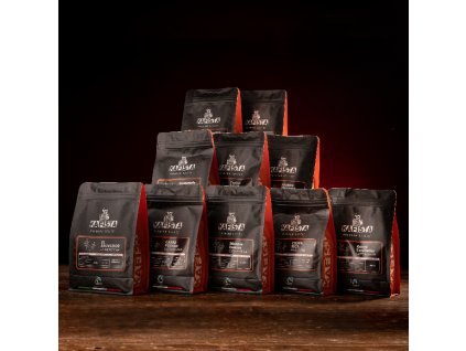 Exkluzivní balíček zrnkové kávy Kafista 10x250g - Praženo v Itálii, Fiartrade, SCA (na esresso i filtr)