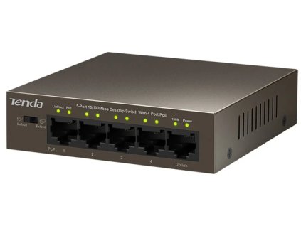tenda tef1105p 4 63w poe at switch 4x poe 802 3af at 5x 100mb s poe celkem 63w fanless poe ien407672