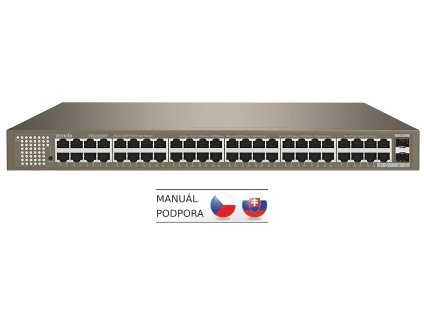 tenda teg1050f 48x gigabit s sfp 48x rj45 2x sfp fanless bez ventilatoru rackmount vlan 6kv ien407704