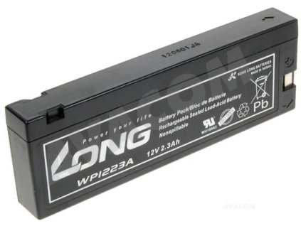 long wp1223a 12v 2 1ah 25 2wh oloveny akumulator pro profesionalni videokamery a defibrilatory ien190861