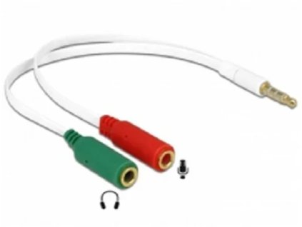 delock adapter sluchatek 1 x 3 5mm 4 pin stereo jack samec 2 x 3 5mm 3 pin stereo jack samice iphone 65447 ien227955