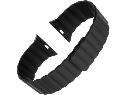 silikonovy reminek fixed magnetic strap s magnetickym zapinanim pro apple watch 38 mm 40 mm cerny ien385965