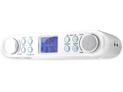 nedis kuchynske radio fm sitove napajeni digitalni 1 5 w budik vystup pro sluchatka bilo stribrne ien485833