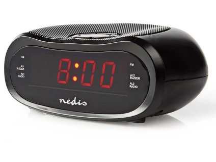 nedis digitalni budik s radiem led displej am fm funkce odlozeneho buzeni casovac vypnuti 2 alarmy cerny ien485832