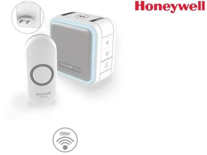 honeywell home dc515np2 bezdratovy zvonek series 5 150 m 6 melodii zakladna do zasuvky bila design tlacitko ien504552