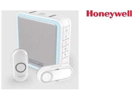 honeywell home dc915n bezdratovy zvonek series 9 200m 8 melodii prenosna zakladna 2x tlacitko jmenovka design biily ien504562