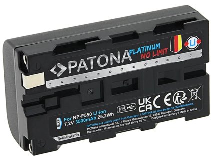 patona baterie pro digitalni kameru sony np f550 f330 f750 3500mah li ion platinum usb c nabijeni ien524181