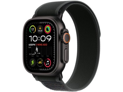 apple watch ultra 2 gps cellular 49mm black titanium case with black trail loop s m mx4u3cs a ien529634