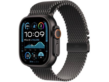 apple watch ultra 2 gps cellular 49mm black titanium case with black titanium milanese loop m mx5u3cs a ien529637