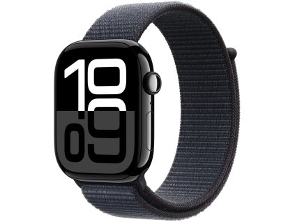 apple watch series 10 gps cellular 46mm jet black aluminium case with ink sport loop mwy53qc a ien529668