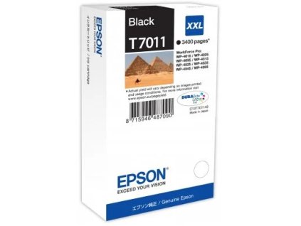 Epson T7011 XXL Black, až 3400 strán, pre série WP4000/4500 (WP-4015,WP-4025,WP-4515,WP-4525,WP-4535,WP-4545) - originálne C13T70