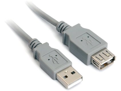 Predlžovací kábel USB 2.0, A-A, 0,5 m, sivý