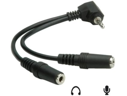 Redukcia Jack 3,5 mm 4-pólový M / 2x Jack 3,5 mm F