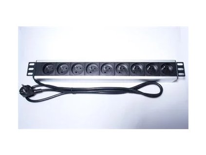 PremiumCord Panel napájací do 19" racku 1.5U, 9x230V, 2m kábel PDU-F15G09