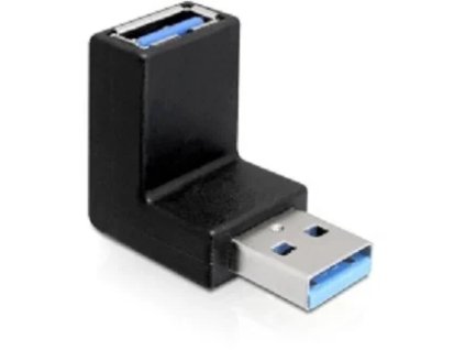 DeLock adaptér USB 3.0 samec - USB 3.0 samica pod uholom 90° vertikálne 65339