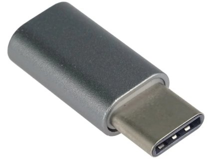Adaptér PremiumCord USB-C/male - USB2.0 Micro-B/female, kovovo sivý