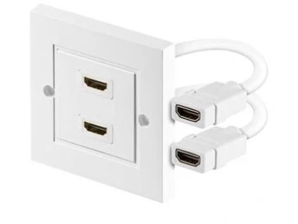 PremiumCord Zásuvka HDMI v paneli 2x HDMI A - HDMI A žena/samec