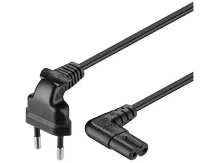 Napájací kábel PremiumCord 230V k magnetofónu so zahnutými konektormi 2 m