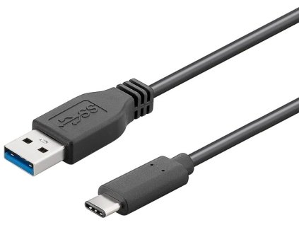 Kábel PremiumCord USB 3.2 konektor C/male - USB 3.0 A/male, čierny, 15 cm
