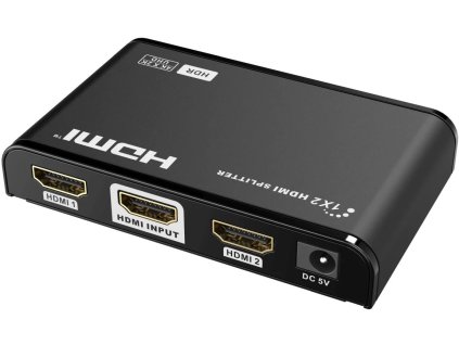 PremiumCord HDMI 2.0 splitter 1-2 porty, 4K x 2K/60Hz, FULL HD, 3D, čierny khsplit2f