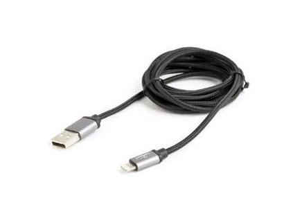 CABLEXPERT USB 2.0 Lightning kábel (IP5 a vyšší), nabíjací a synchronizačný kábel, opletený, 1,8 m, čierny, blister