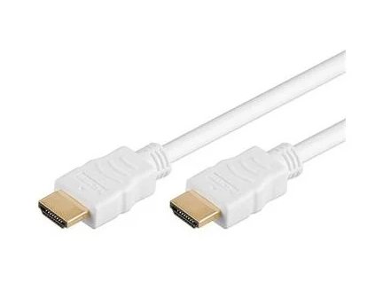 Vysokorýchlostný ethernetový kábel HDMI biely, pozlátené konektory, 1,5 m