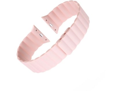 Silikónový remienok FIXED Magnetic Strap s magnetickým zapínaním pre Apple Watch 42 mm/44 mm, ružový FIXMST-434-PI
