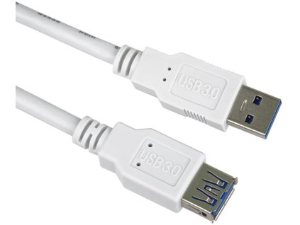 Predlžovací kábel PremiumCord USB 3.0 Super-speed 5Gbps A-A, MF, 9pin, 3m biely