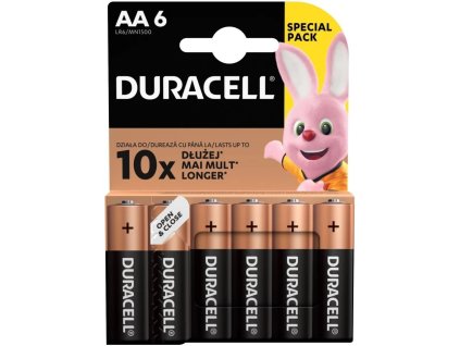 Alkalické batérie Duracell Basic, 6 ks (AA)
