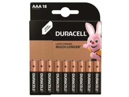 Alkalické batérie Duracell Basic, 18 ks (AAA)